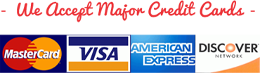 We accept major credit cards